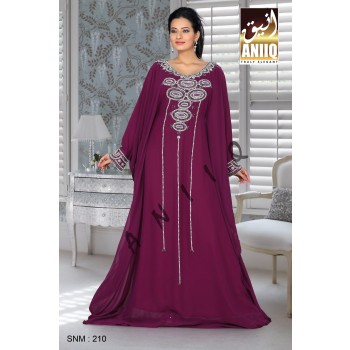 Purple   Embroidered   Faux Georgette   Farasha