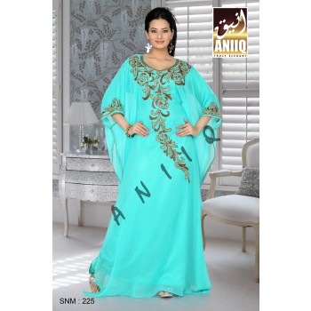 Sea Green   Embroidered   Faux Georgette   Farasha