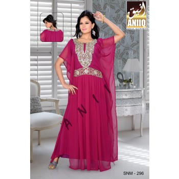 Purple   Embroidered   Faux Georgette   Farasha